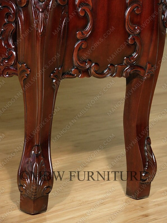 Solid Chocolate Mahogany French Rococo 6-Drawer Chest of Drawers