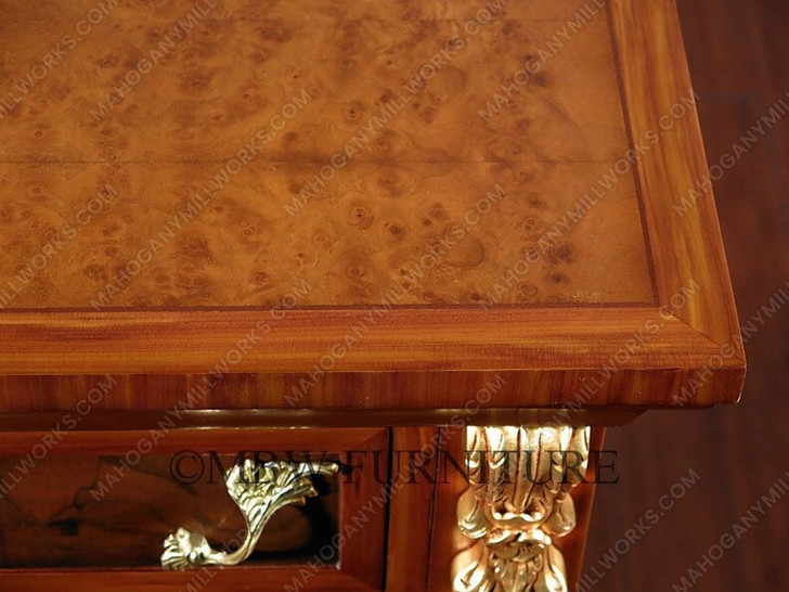 Burl Walnut French 7-Drawer Jewelry Chest