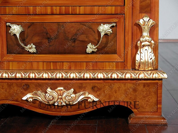 Burl Walnut French 7-Drawer Jewelry Chest