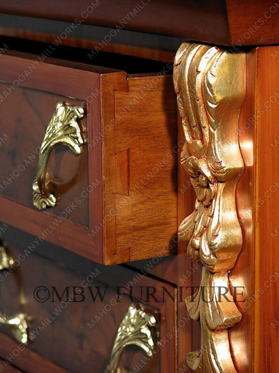 Burl Walnut French 7-Drawer Jewelry Chest