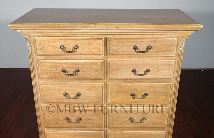 Solid Teak 12 Drawer Dresser Chest