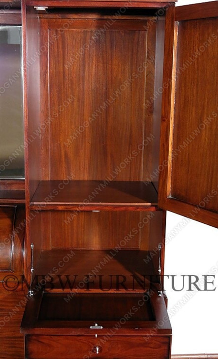 12ft Mahogany King Headboard w/ Bookcase