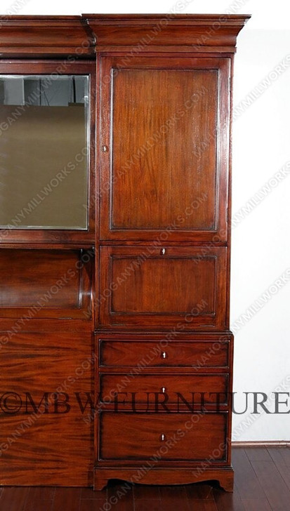 12ft Mahogany King Headboard w/ Bookcase