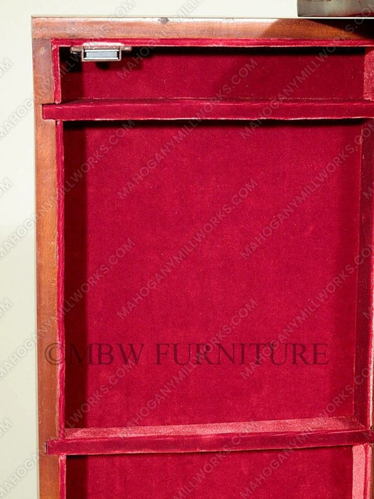 Solid Mahogany 5 Drawer Jewelry Chest Armoire w/ Mirror