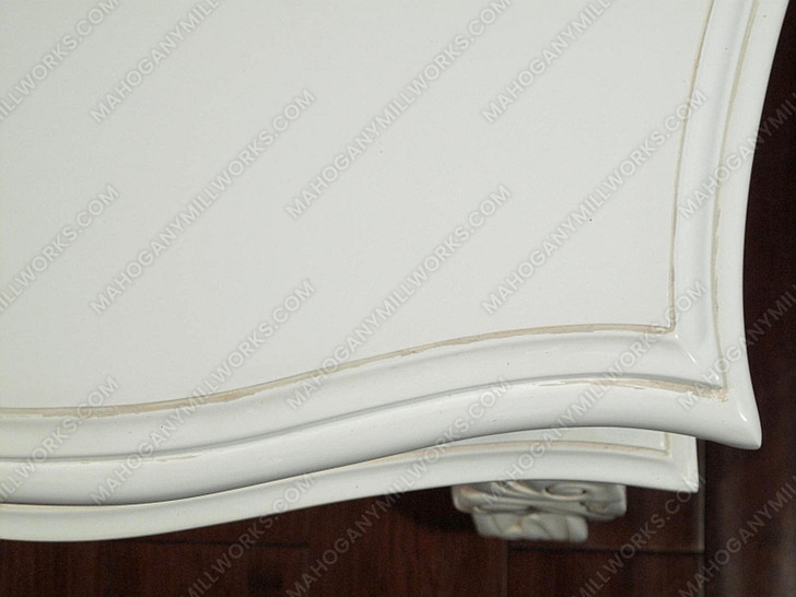 Antiqued White Rococo Nightstand / Bedside Table/Chest