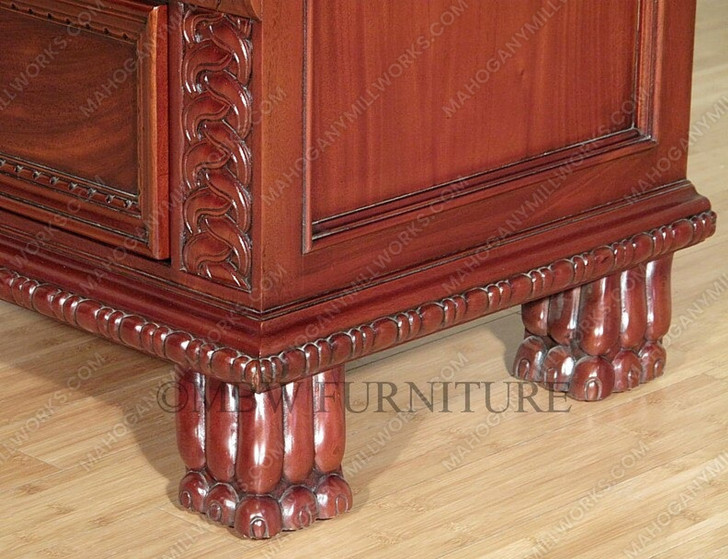 Cherry Baroque 3-Drawer Nightstand Side Table