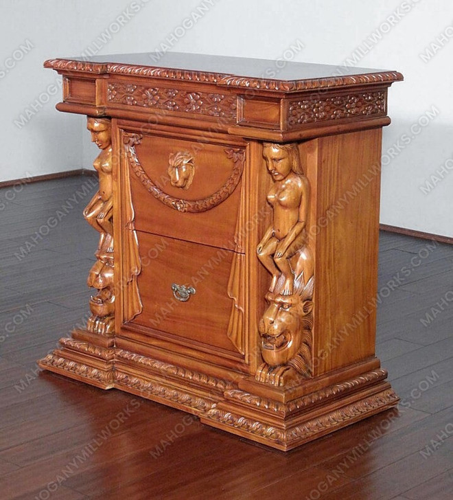 Light Gothic 2 Drawer Nightstand Chest