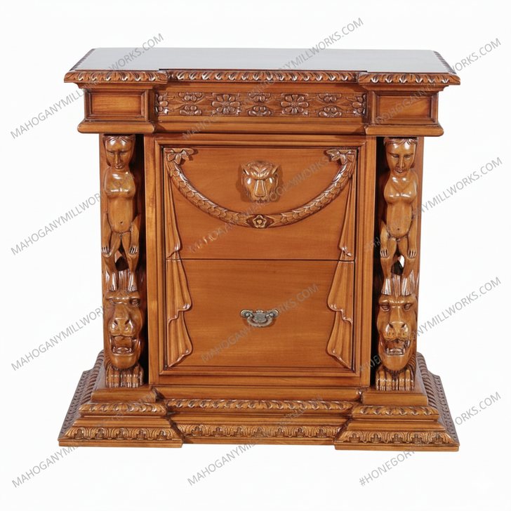 Light Gothic 2 Drawer Nightstand Chest