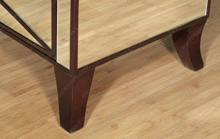 Mirrored 3-Drawer Tuxedo Nightstand