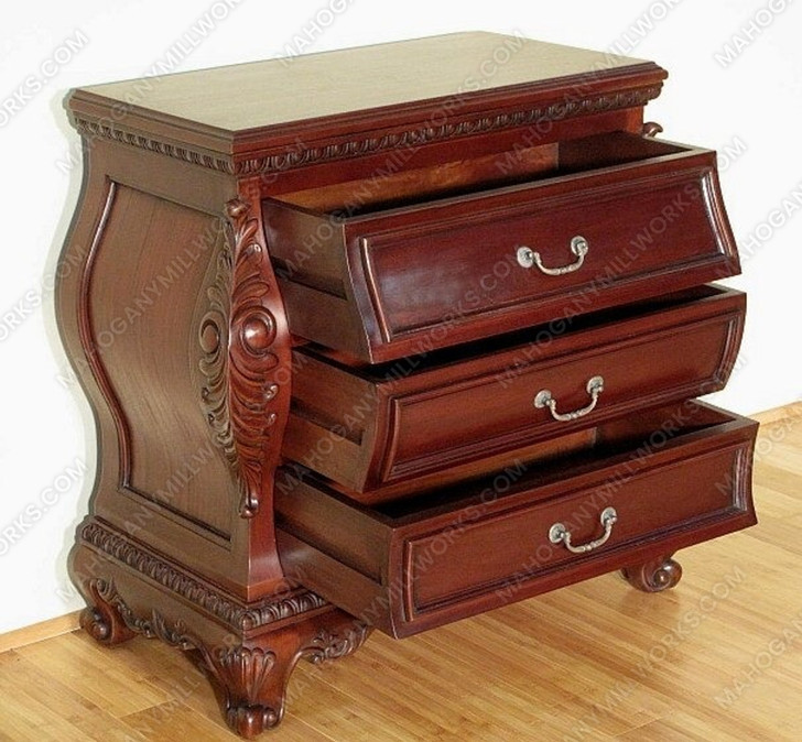 Mahogany 3-Drawer Bombay Nightstand