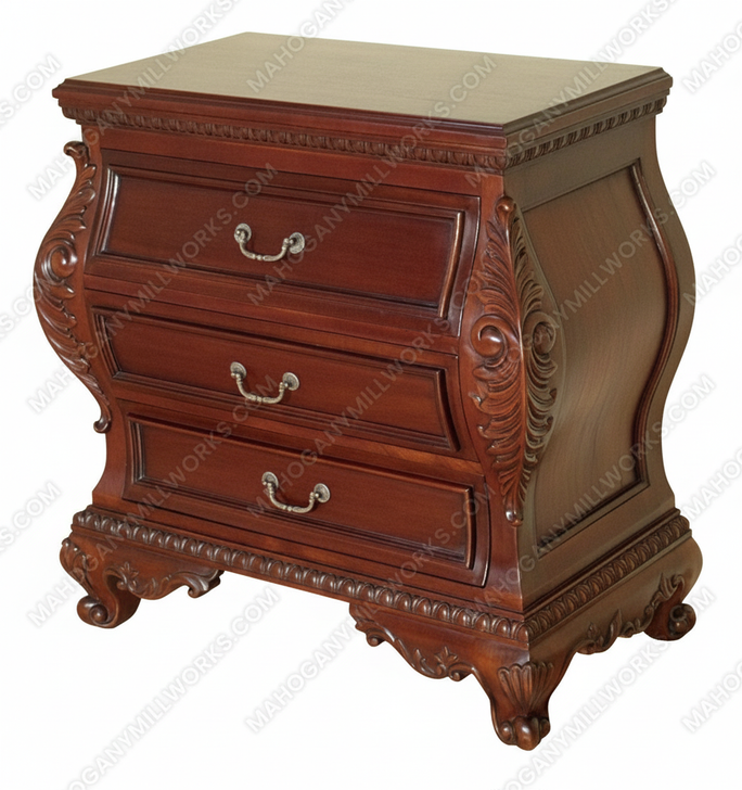 Mahogany 3-Drawer Bombay Nightstand