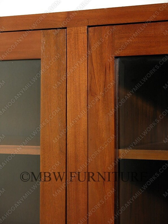 11ft Mahogany Bookcase w/ 4 Lockable Glass Doors