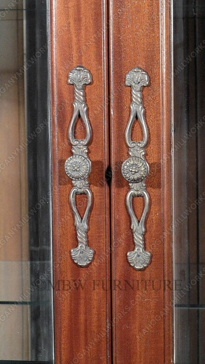 Walnut Rococo China Curio Display Cabinet Hutch