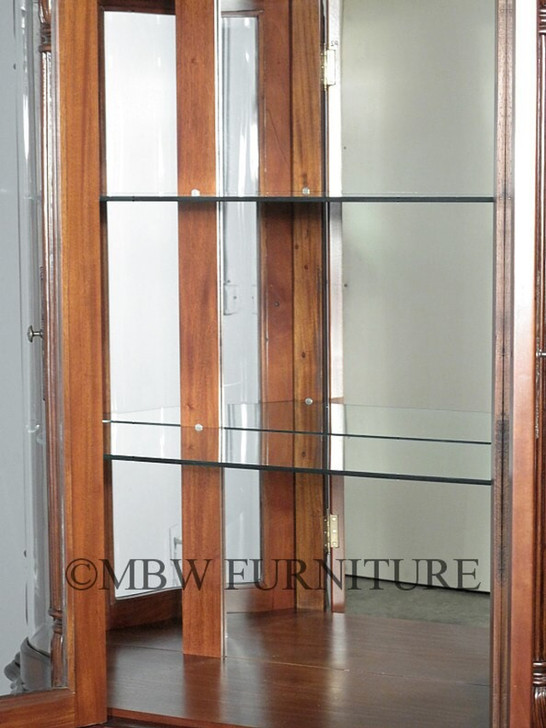 Walnut Rococo China Curio Display Cabinet Hutch