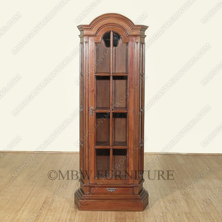 Distressed Tall Narrow Walnut Bookcase