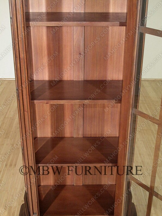 Distressed Tall Narrow Walnut Bookcase