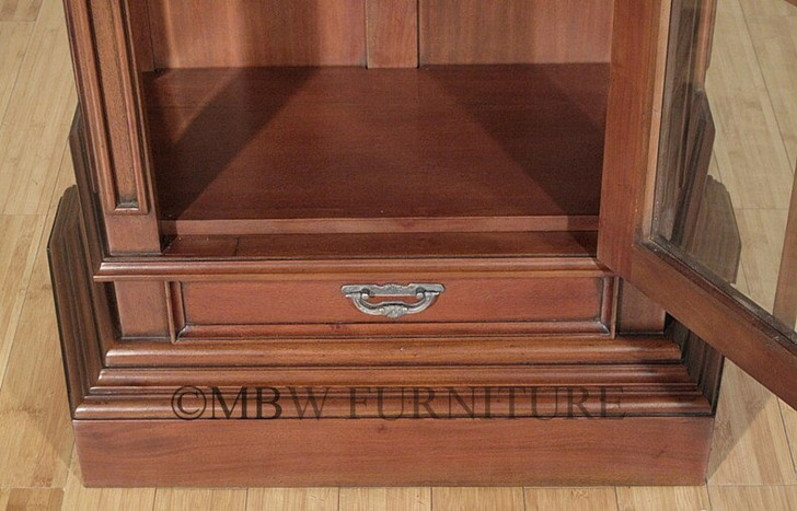Distressed Tall Narrow Walnut Bookcase