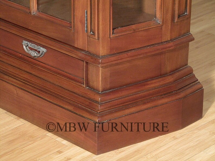 Distressed Tall Narrow Walnut Bookcase