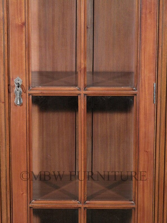 Distressed Tall Narrow Walnut Bookcase