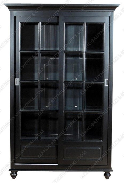 Black Display Cabinet w/ Sliding Doors