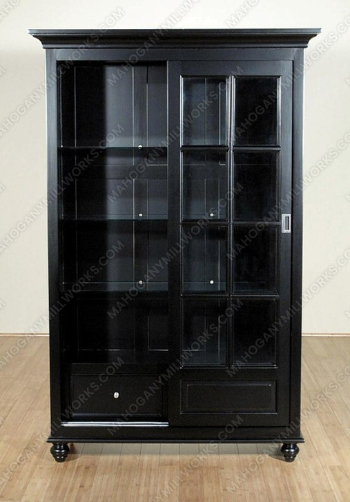 Black Display Cabinet w/ Sliding Doors