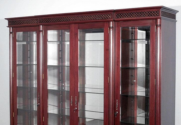 Cherry 3-Pc Glass Victorian Curio Display Cabinet