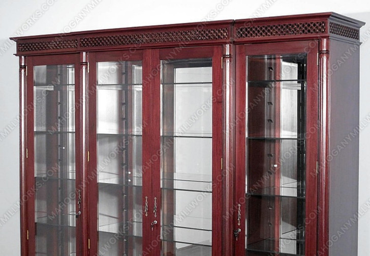 Cherry 3-Pc Glass Victorian Curio Display Cabinet