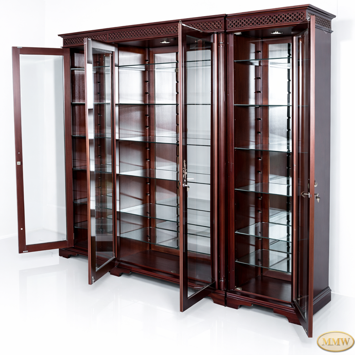 9ft Glass Victorian Curio Display Cabinet