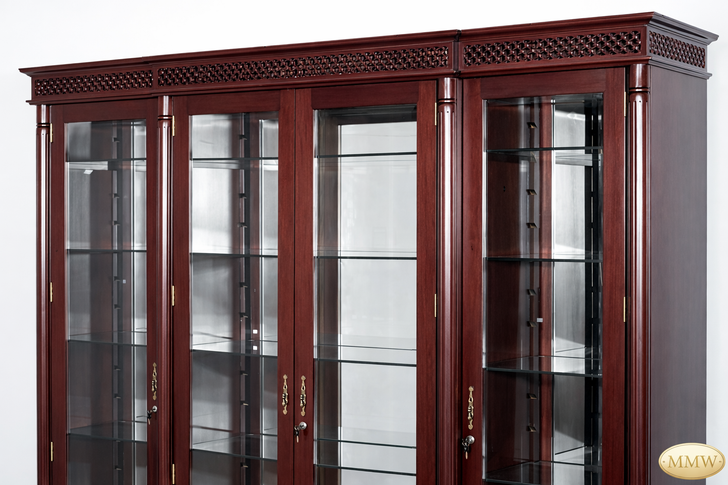 9ft Glass Victorian Curio Display Cabinet