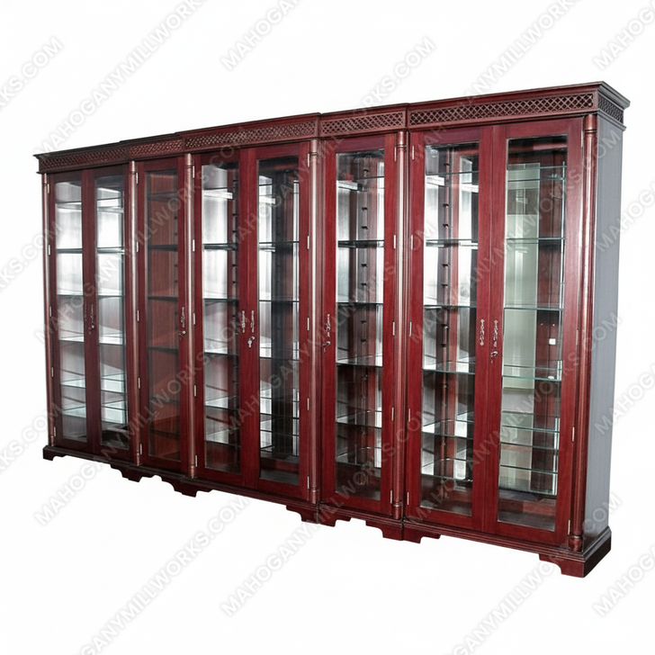 15ft Large Glass Victorian Curio Display Cabinet