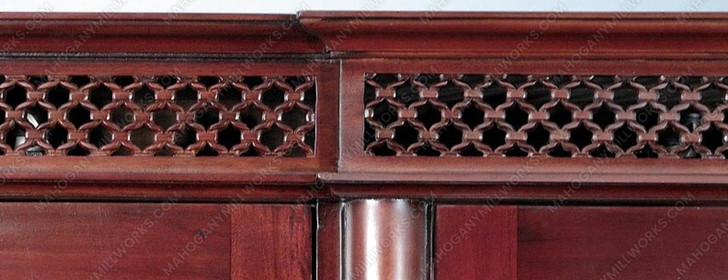 15ft Red Mahogany Victorian Glass Curio Display Cabinet