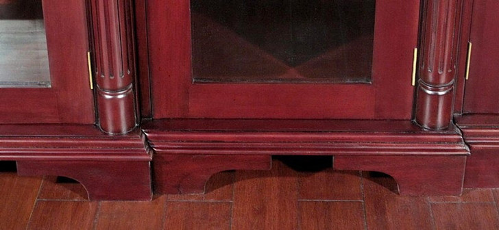 15ft Red Mahogany Victorian Glass Curio Display Cabinet