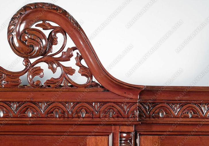 Large Cherry Chippendale Curio China Cabinet (78W x 96H)