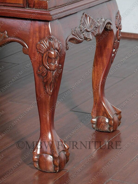 Large Cherry Chippendale Curio China Cabinet (78W x 96H)