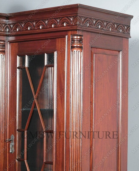 Large Cherry Chippendale Curio China Cabinet (78W x 96H)