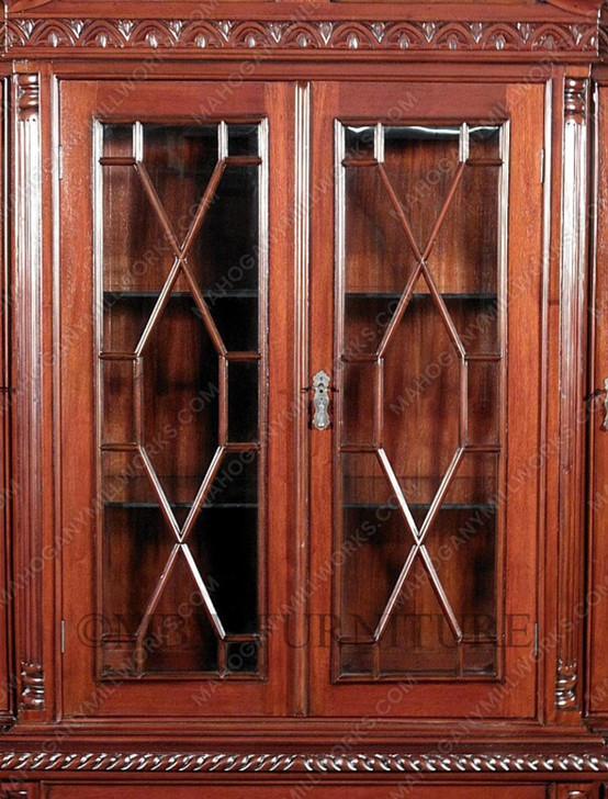 Large Cherry Chippendale Curio China Cabinet (78W x 96H)