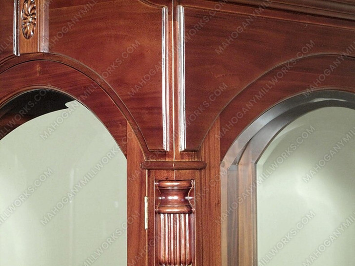 Light Walnut Victorian Curio Display Cabinet