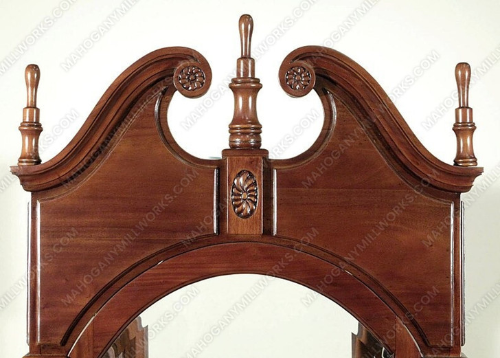 Light Walnut Victorian Curio Display Cabinet