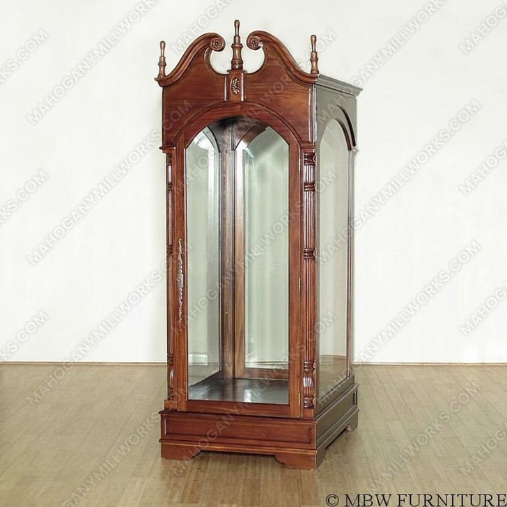 Light Walnut Victorian Curio Display Cabinet