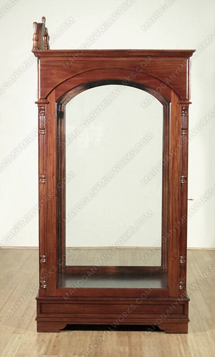 Light Walnut Victorian Curio Display Cabinet