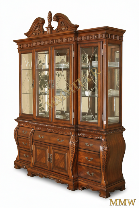 Traditional Mahogany Chippendale China Cabinet