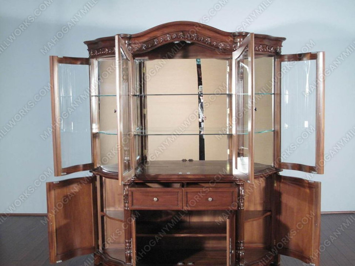 Solid Mahogany China Cabinet Curio Display Cabinet