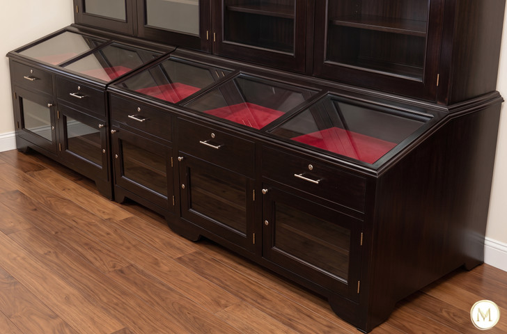 10ft Espresso Lockable Jewelry Display Showcase Cabinet