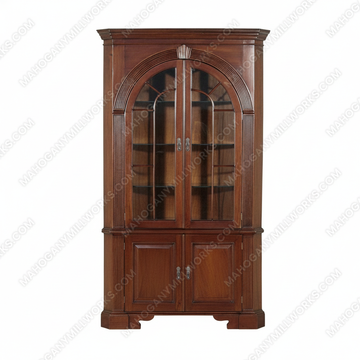 Walnut Corner Curio Cabinet
