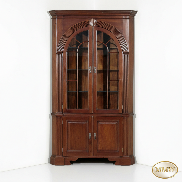Mahogany Corner Curio Cabinet