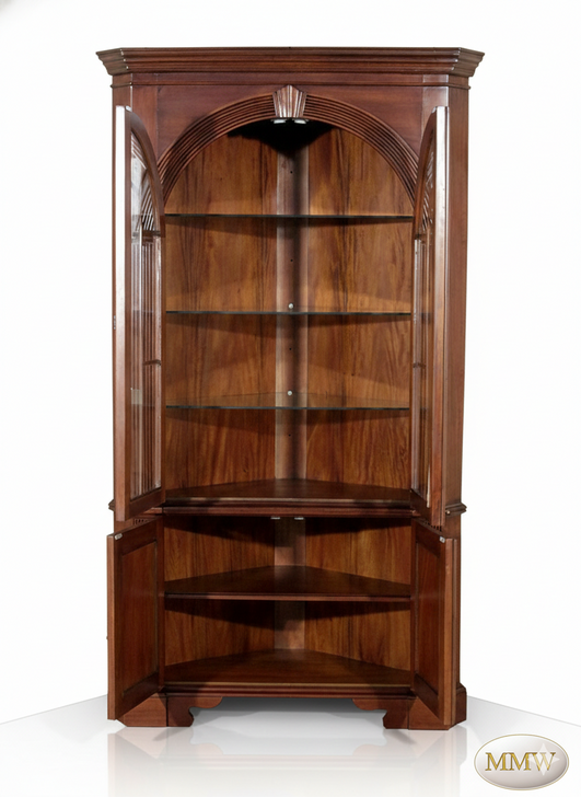 Mahogany Corner Curio Cabinet
