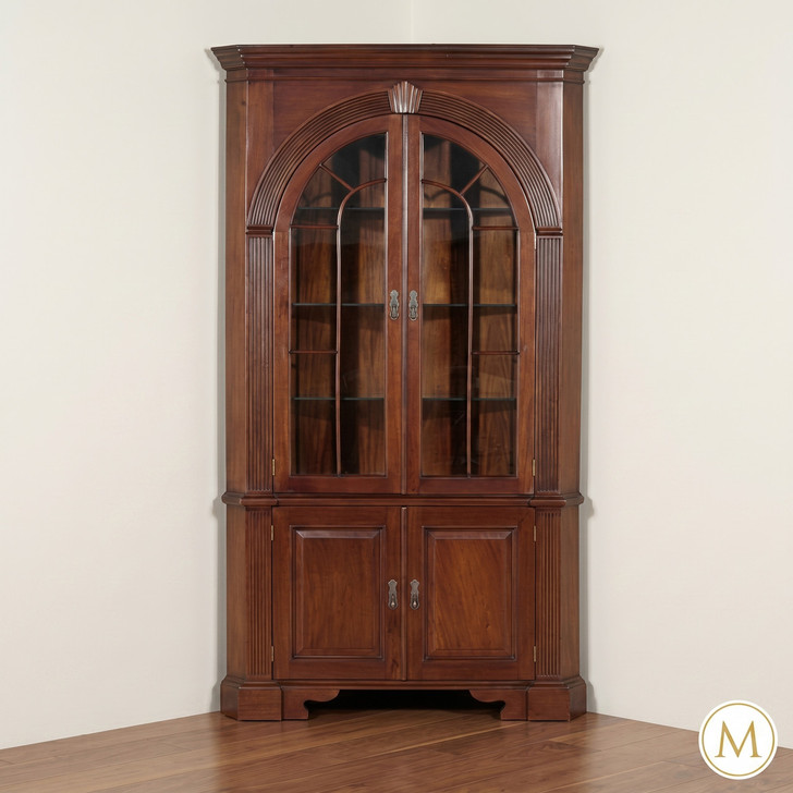 Mahogany Corner Curio Cabinet