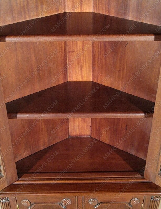 Solid Mahogany 2 Door Corner Cabinet