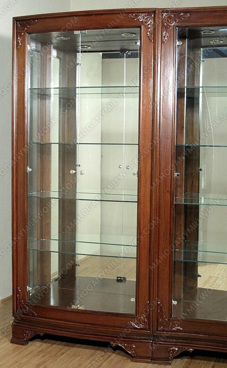 10ft Mahogany/Glass Sectional Display Cabinet