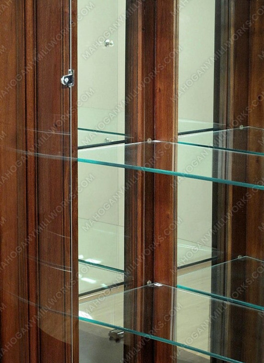 Large Walnut Glass Victorian Curio Display Cabinet